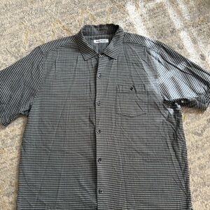 Tommy Bahama Black and Gray Patterned Shirt